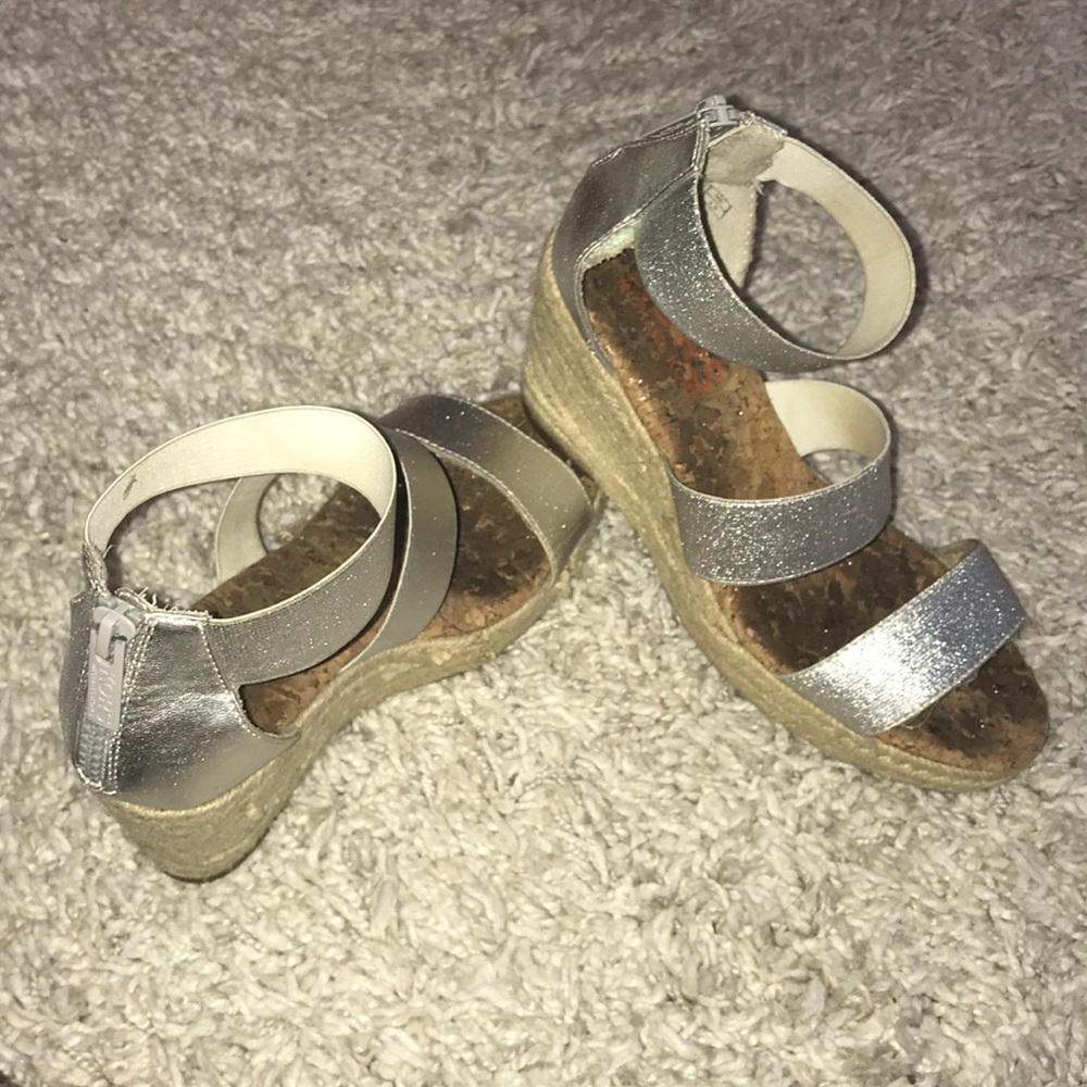 Michael Kors Shiny Silver summer wedges